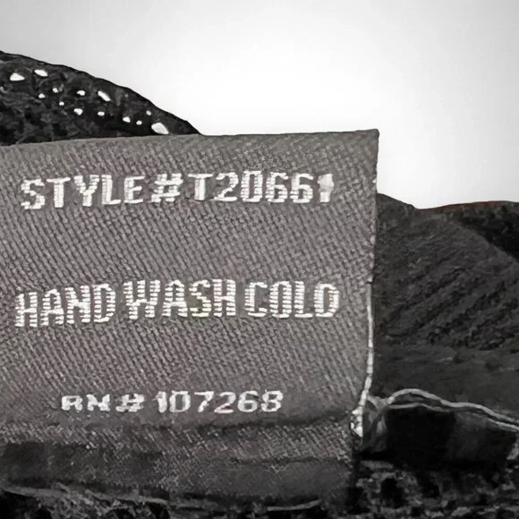 GRACIA‎ Large Black Mesh Bell Shaped Sleeves Top Party - Picture 9 of 9